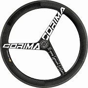 Колесо Corima 3 Spoke WS TT Clincher, переднее, белые наклейки, Center Lock