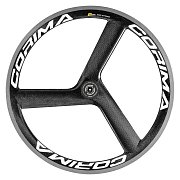 Колесо Corima 3 Spoke S Tubular, заднее, белые наклейки, v-brake