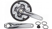 Система шатунов Shimano FC-M4050, 175мм, BSA, 40/30/22, с защитой, черная